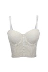 Woboren Débardeur à Bretelle Femme Corset Bustier Bra Veste de Clubwear Crop Top