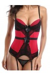 Bslingerie® Femmes Sexy Voir à Travers Overbust Corset Bustier Lingerie Noir, M 