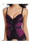 Bslingerie® Femmes Sexy Voir à Travers Overbust Corset Bustier Lingerie Noir, M 