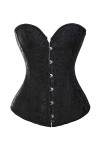 Beauty-You Femme Bustiers et corsets Broderie Serre-Taille Guêpière Noeud Papillon avec G-string L, Black 2 