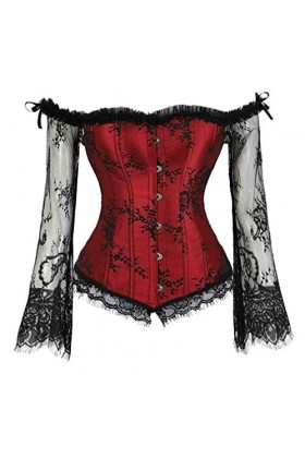 Kelvry Bustier sexy basque à épaules dénudées à lacets pour femme