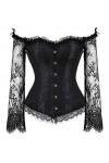 Kelvry Bustier sexy basque à épaules dénudées à lacets pour femme