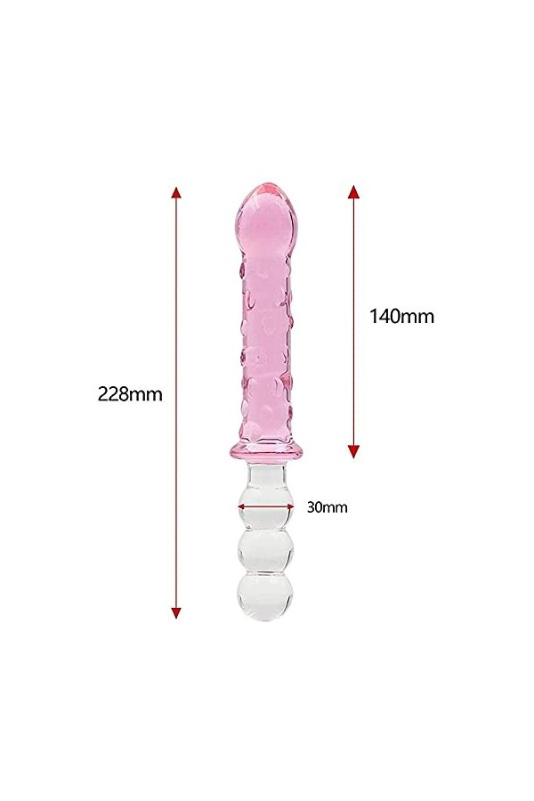 Gode Jelly Cristal Transparent Lông Gode vëntòusë Pòrtable Gode Realiste Femme Sex Matériau en Verre,Doux et Facile à Transpo
