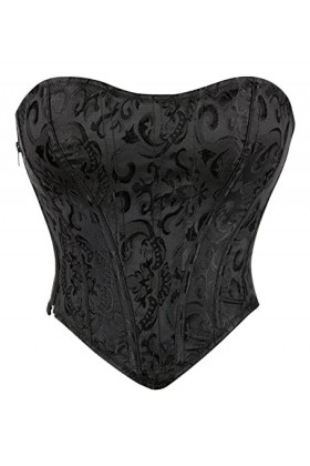 Kelvry Corset bustier à lacets pour femme - Grande taille - Gothique, Noir , 6-8