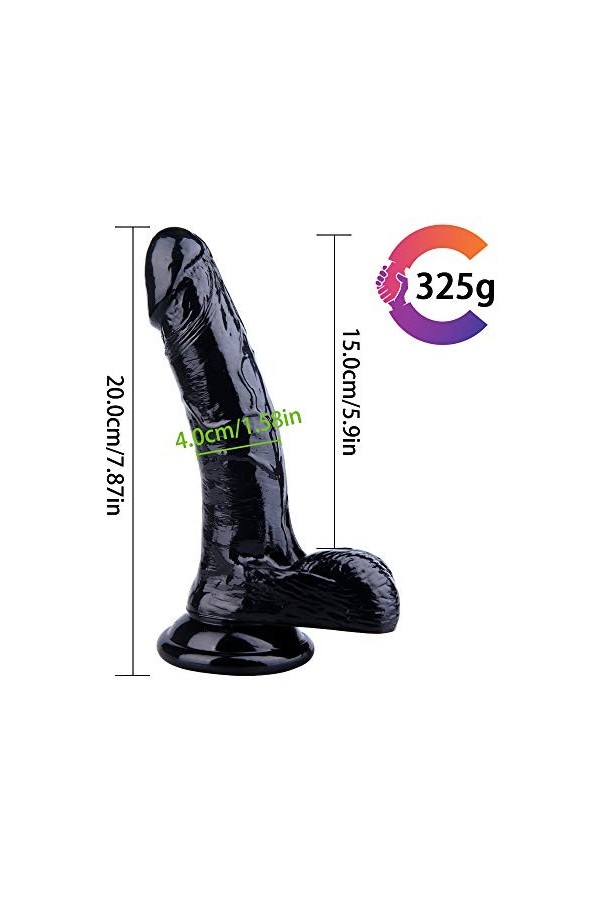 Godes pour Femme Realiste Penis Va Et Vient Ventouse, Godemichet Silicone Souple pour Homme Anale Canne de Massage,Peau Godem