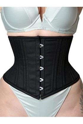 Corset en coton à double baleines en acier pour femme, blanc, XXXXXXL
