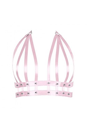 JMMHSS Harnais pour femme - Grande taille - Lingerie réglable - Punk gothique - Cages de ceinture - Accessoire de danse, Rose