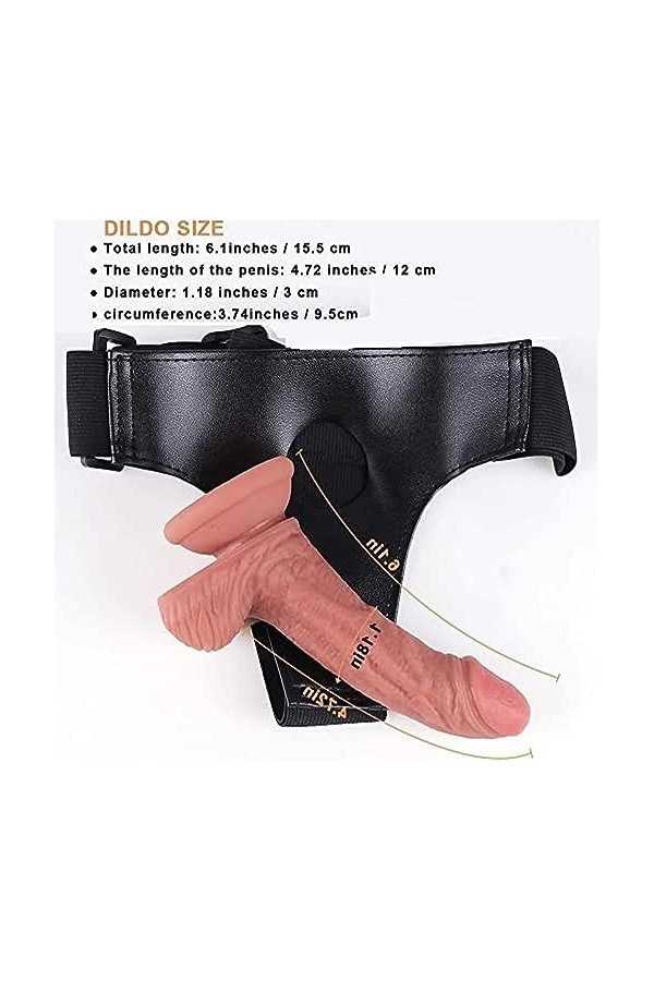 HytTer Double Gode Ceinture Couple Pétit Dîamètre Vert Dmché Cêntüre Fee Ralịste Ilicnè,Ġo Cénté Lêbiℯnnℯs Petît Clbre Côule 