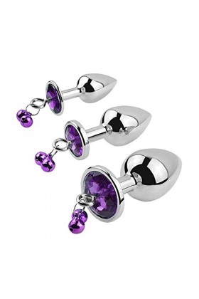 EsHals 3Pcsbǚttànâlanạlplụgsplugssiliconediamantbijouxstrasssetcristalcoeurformegembasemétalplugtrainersetz5