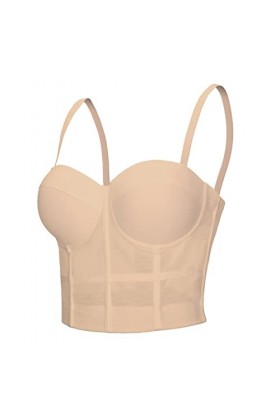 Woboren Débardeur à Bretelle Femme Corset Bustier Bra Veste de Clubwear Crop Top