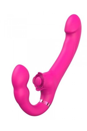 Strapless Strap-on Gode sans Fil telecommande Sextoyse Plaisir Femme,Clitoridien Suceur Stimulateur Point g et Sein Puissant 