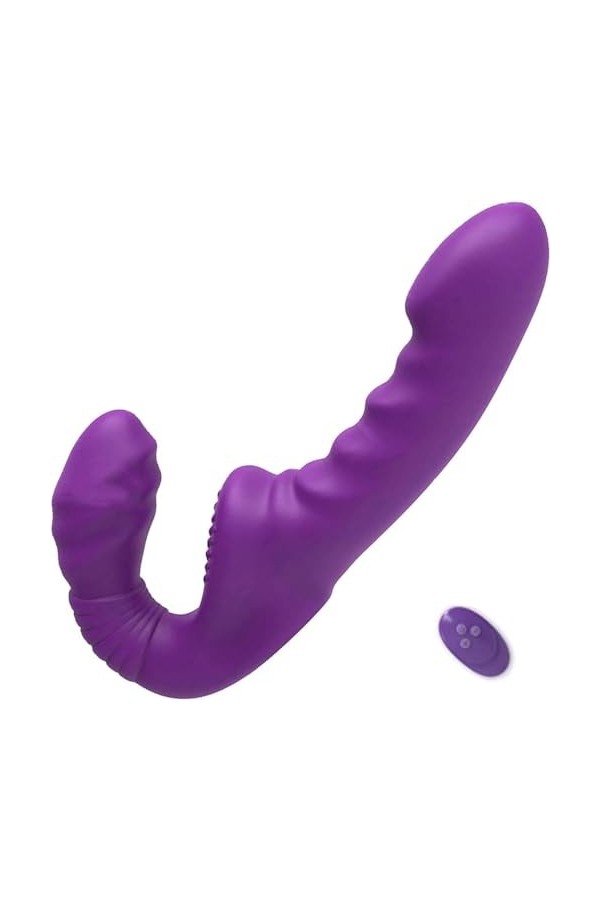Strapless Strap-on Gode sans Fil telecommande Sèxtôyse Plaîsir Couple Vîbrømásseúrs Fẹmînin Clìtøridîén Masseur Portable Sêx