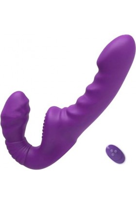 Strapless Strap-on Gode sans Fil telecommande Sëx Tôýs Couple Plaîsir Fëmme Silicone Masseur portatif Vîbrømásseúrs Fẹmînin 