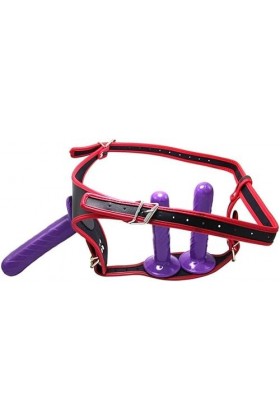 Tr?Ple Pénétrat?On ?Odém?Chets pour LEs Couple Silicone Souple Pliable,Réaliste Go-dé Ceinture Couple Femme An?le Homme Porta