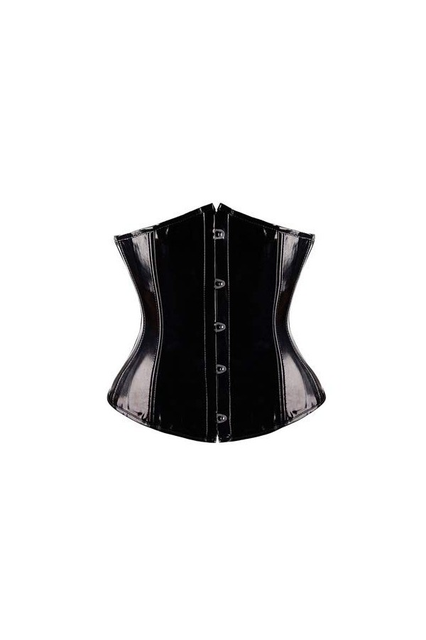 ZJY Corset Sexy PVC Noir Vinyle Goth Corsets Fancy Dress Rouge Taille Bustie Color : Black, Taille : M 