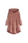 Sweat a Capuche, Sweat-Shirt à Capuche Femme Pull Cachemire Long Manteau Bouton Parka Fourrure Sweat Shirt Ado Fille Veste Po