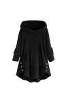 Sweat a Capuche, Sweat-Shirt à Capuche Femme Pull Cachemire Long Manteau Bouton Parka Fourrure Sweat Shirt Ado Fille Veste Po