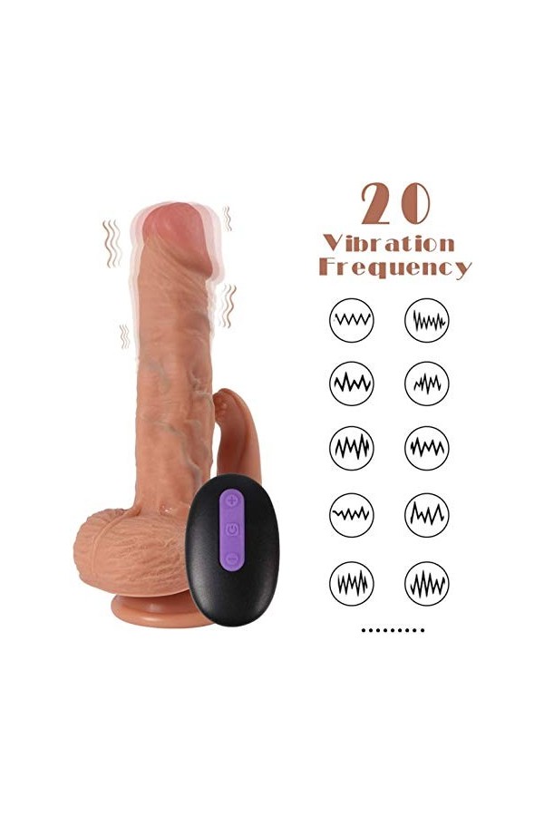 M-asseur Dido Vibrant Femme,Godemiché Realiste pour Femme,Vîbrânt Vâ et Vîěnt Pøǐnt Ġ Áņâlě avec Věntòuşě Ġødẹș - Godemiché d