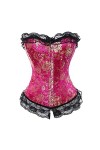 KEMNET Corsets en dentelle sexy for femmes Color : Red, Size : XXL 