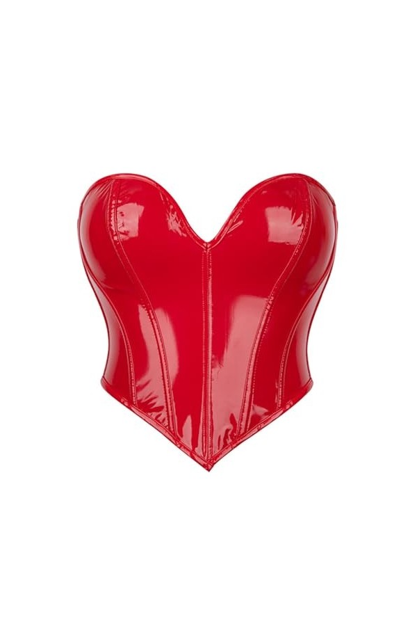 Alvivi Femme Sexy Bustier Cuir Verni Corselet Gothique Corset Shapewear Costume Renaissance Soirée Party Jeu De Rôle XS-XL Ro