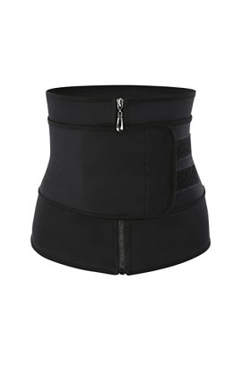 Cour Belly Belt Body Sculpting Ceinture Néoprène Corset Fermeture Éclair Double Sangle Renforcement Sport Color : Rose Red, 