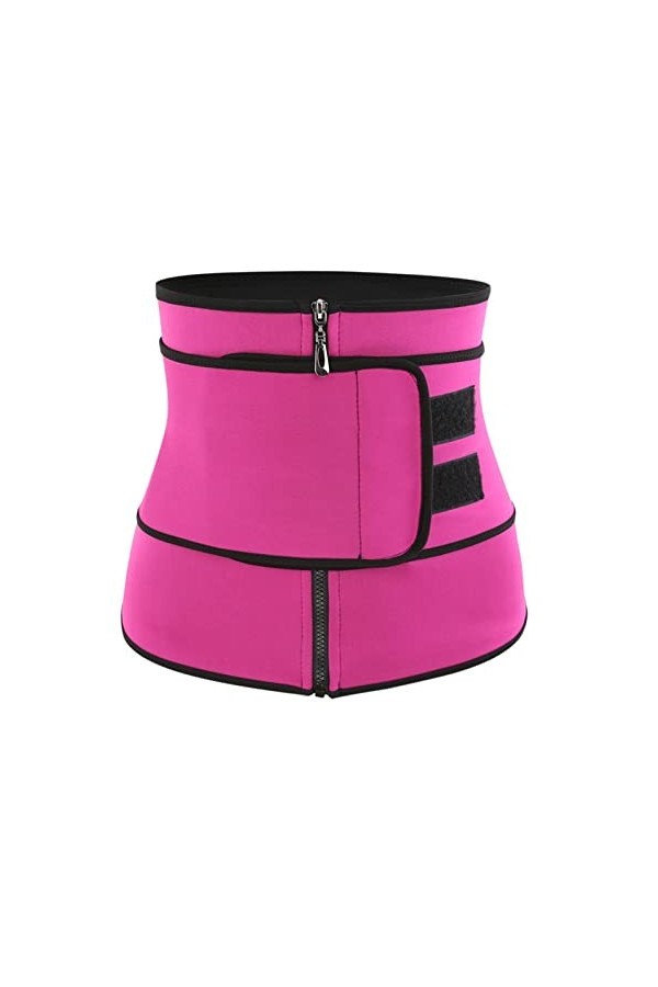 Cour Belly Belt Body Sculpting Ceinture Néoprène Corset Fermeture Éclair Double Sangle Renforcement Sport Color : Rose Red, 
