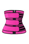 Cour Belly Belt Body Sculpting Ceinture Néoprène Corset Fermeture Éclair Double Sangle Renforcement Sport Color : Rose Red, 