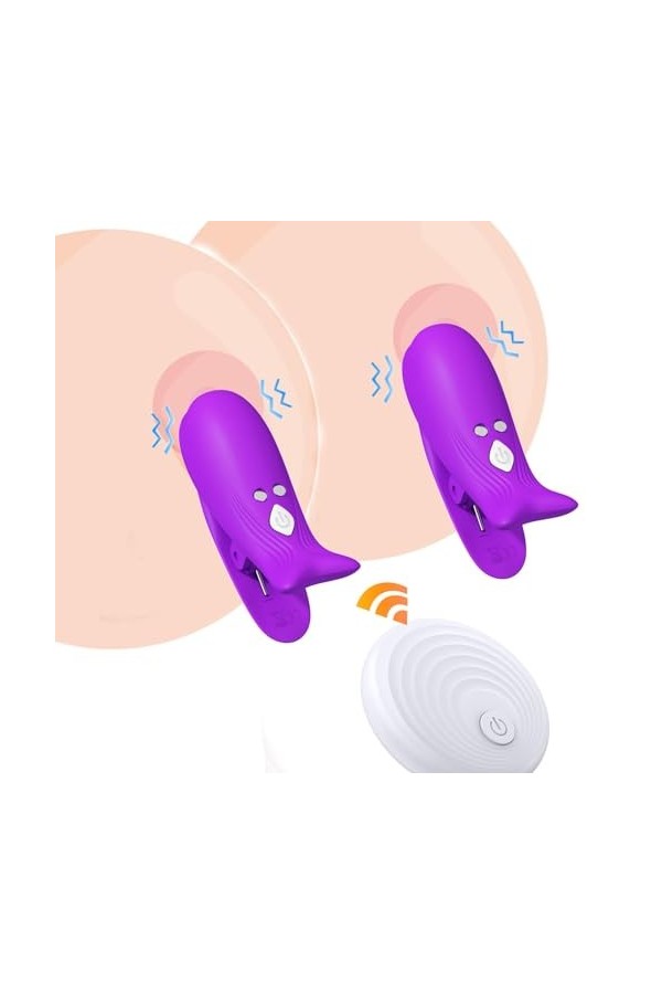 Mamelon Vibromasseur avec à Distance Jouets de mamelon Couple Féminin Faveurs de Fête Fournitures magnetic nipple clamps Pinc