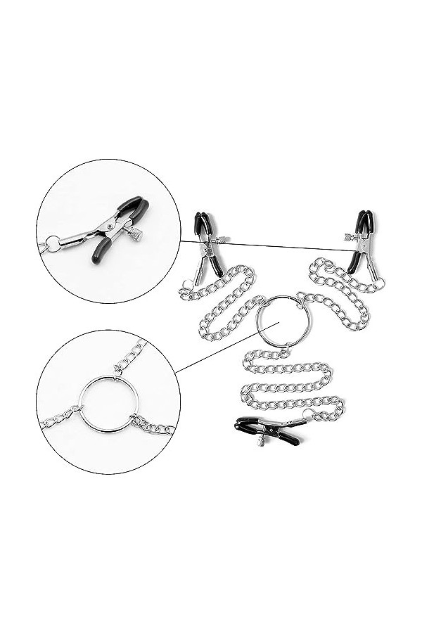 Bague de mamelon non percée en métal pour couple et flirt