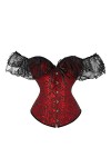 KEMNET Corset à manches courtes Corsets Overbust Sexy Color : Black, Size : M 