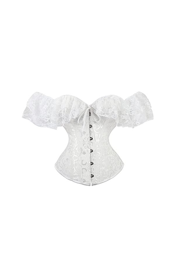 KEMNET Corset à manches courtes Corsets Overbust Sexy Color : Black, Size : M 