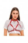 Alvivi Femme Harnais De Pointrine Punk PVC Soutien-Gorge Ouvert Harnais Sexy Harness Corps Accessoires Jouet Chaîne Bandage G
