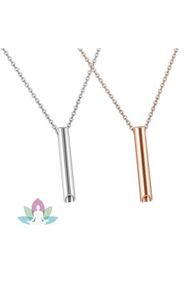 Stress Relief Mindful Breathing Collier en acier inoxydable Exercices de respiration Portable Collier pour homme et femme Méd