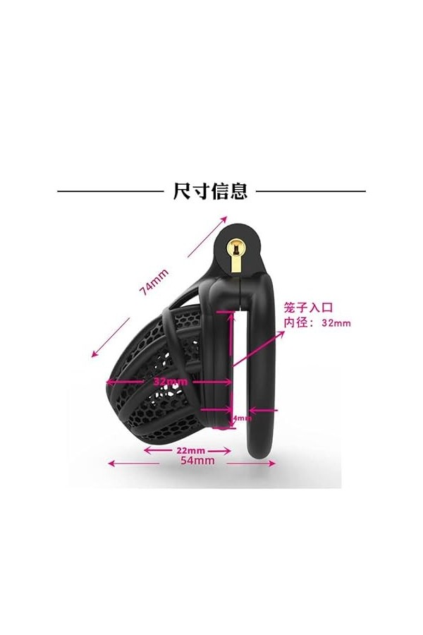 MYNML Cage Respirante Noire Hommes Équipement de Bureau Fixe Fermeture à clé ❀535