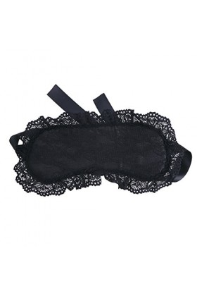 Oyolan Bandeau des Yeux Sexy Dentelle Unisexe Bandage Erotique Bandeau Blindage de Yeux Sexy Cosplay Noir Taille unique