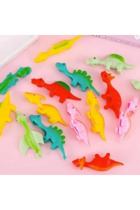 ASSIGN Mini Jouet Dinosaure Jouet Catapulte Slingshot, Jouet De Doigt Dinosaure Fronde Lance Pierres Extensible en Caoutchouc
