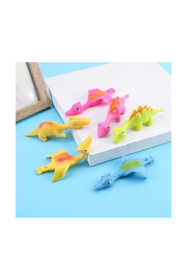 Jouet De Doigt De Dinosaure De Fronde, Dinosaures Volants Catapulte En Caoutchouc, Jouets Souple Extensible Doigt, Jouet Exte