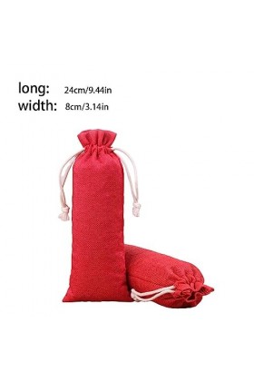 rongweiwang 10 pièces pochette à cordon lin peigne bijoux sac rangement ornements corde ronde breloque emballage mariage bonb