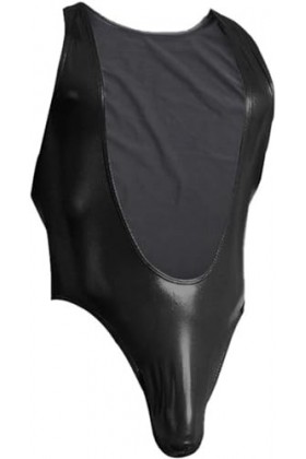 DIMEVE Justaucorps en Cuir pour Hommes sans Manches Combinaison Combinaison Corps Poitrine Harnais Ceinture Costume Lingerie 