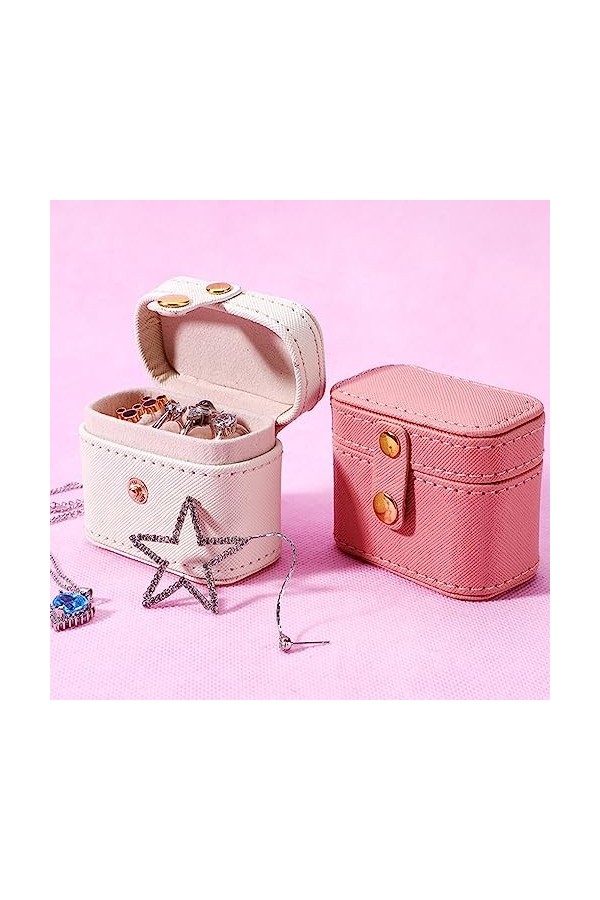 eexuujkl Mini boîte de rangement bijoux voyage grilles étui maquillage cosmétique pendentif Bracelet à la mode conteneur cade