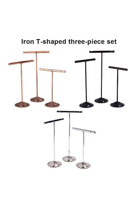 YIUPEDRFG 3 pièces/ensemble bijoux présentoir en forme de T collier pendentif support montre bracelet bandeau support organis