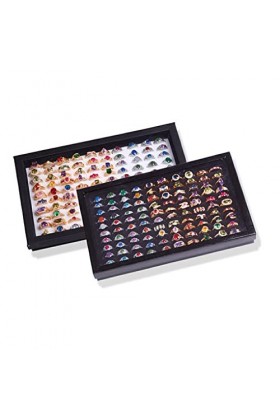 eexuujkl Anneau boucle doreille présentoir avec couvercle boîte de rangement bracelet organisateur porte-bijoux étui de rang