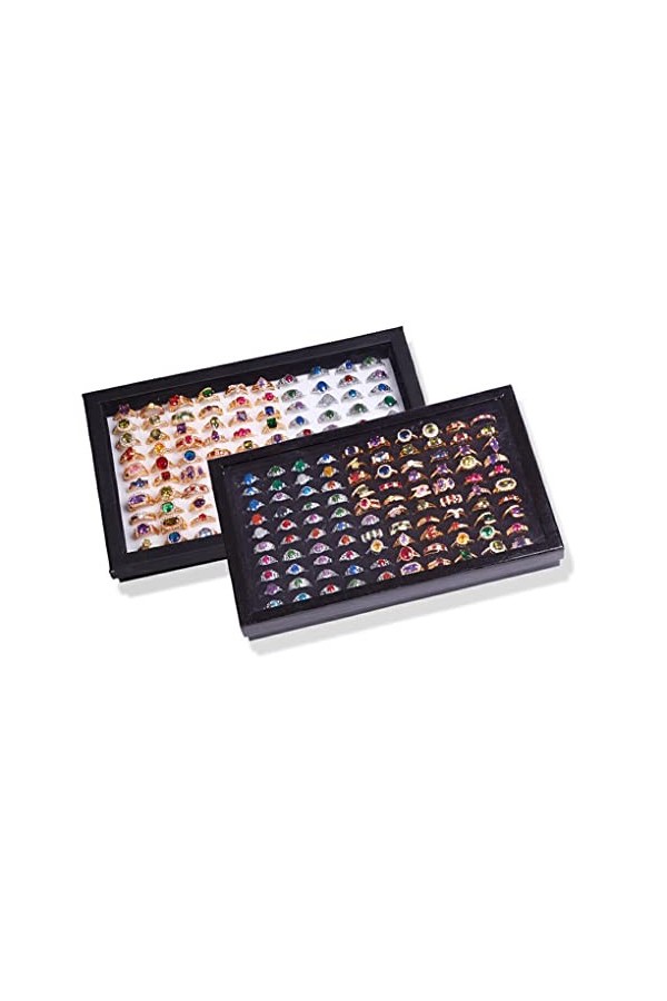 eexuujkl Anneau boucle doreille présentoir avec couvercle boîte de rangement bracelet organisateur porte-bijoux étui de rang