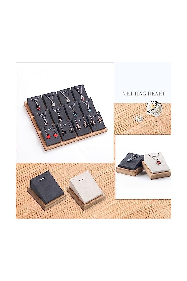 Ailan Bambou Collier Présentoir Choker Titulaire Bijoux Longue Chaîne Pendentif Organisateur Boucle Doreille Accessoire Mais