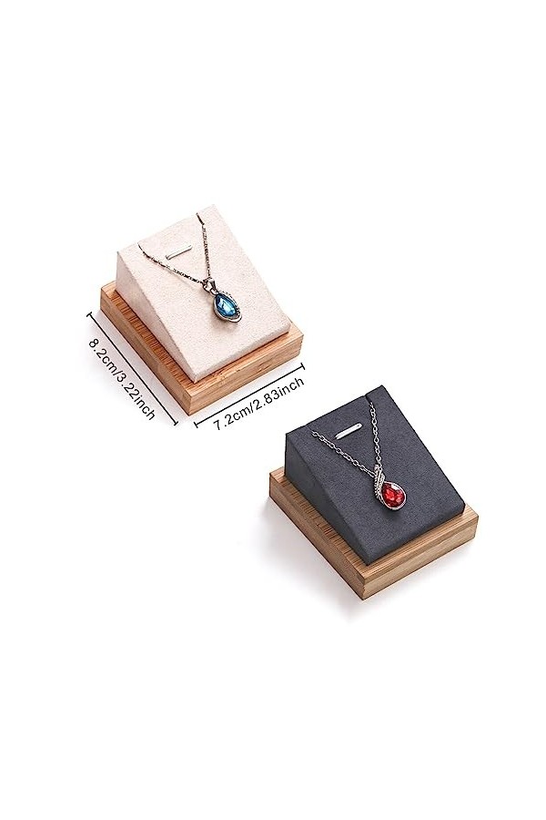 vreplrse Bambou Bois Collier Présentoir Colliers Titulaire Bijoux Longue Chaîne Organisateur Boucle Doreille Accessoire Vitr