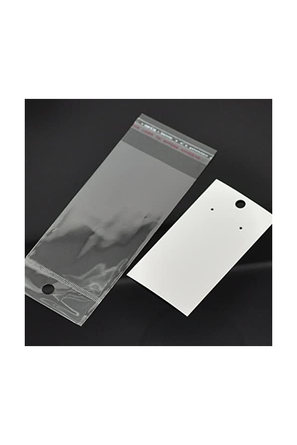 WUUISDNX Sacs RectangularSelf Adhésif En Plastique Léger Boucle Doreille Cartes Daffichage Lisse Portable Plat Écologique B