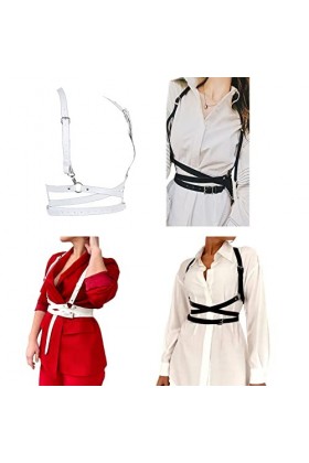 tixoacke Harnais en Cuir pour Femmes Punk Harnais Punk Cuir Harnais Ceinture sous Le Buste Corset Haut avec Sangle Punk Corps