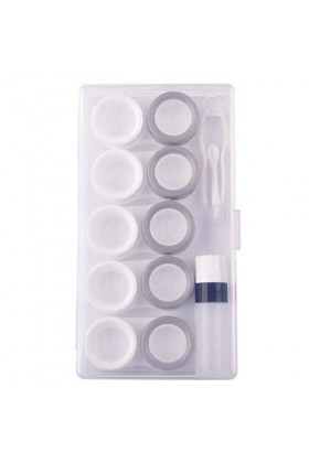 Sanfly Étui à lentilles de Contact 5 pièces/Ensemble Mini Yeux boîte de Support de conteneur de lentilles de Contact étui Por