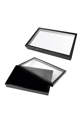 BOKIOESDE Boîte de rangement pour bagues couleur unie 100 fentes boucle doreille présentoir plateau avec couvercle, Blanc