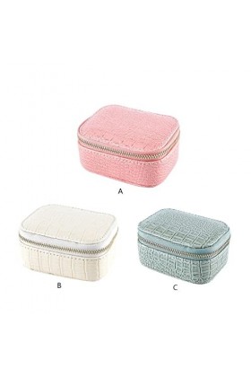 BOKIOESDE Boîte à bijoux de voyage organisateur fermetures à glissière décoration vitrine pratique boucle doreille mallette 